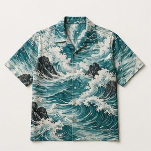 Hawaiian Shirt Coastal Rhythm Design for Unisex Vacation Packing Featuring Abstract Tide Print