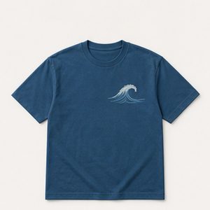 Graphic T Shirt Quiet Current Design for Unisex Campus and City Days Featuring Wave Linework