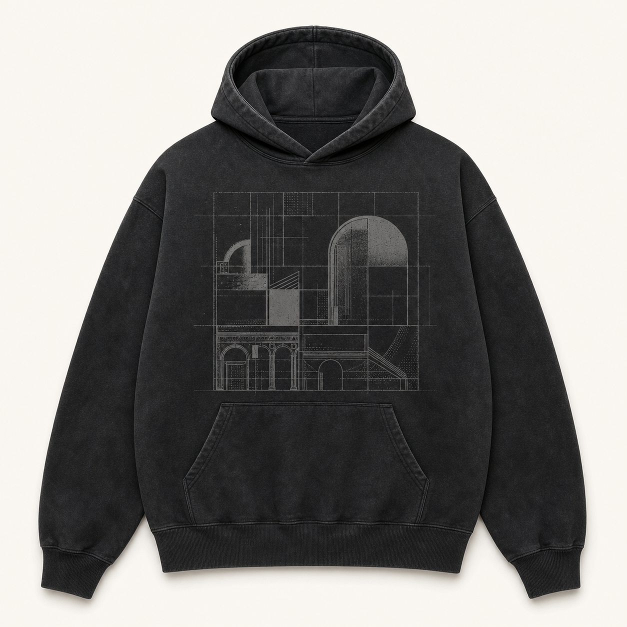 Graphic Hoodie Midnight Ridge Design for Unisex Cool Weather Style Featuring Mountain Line Artwork